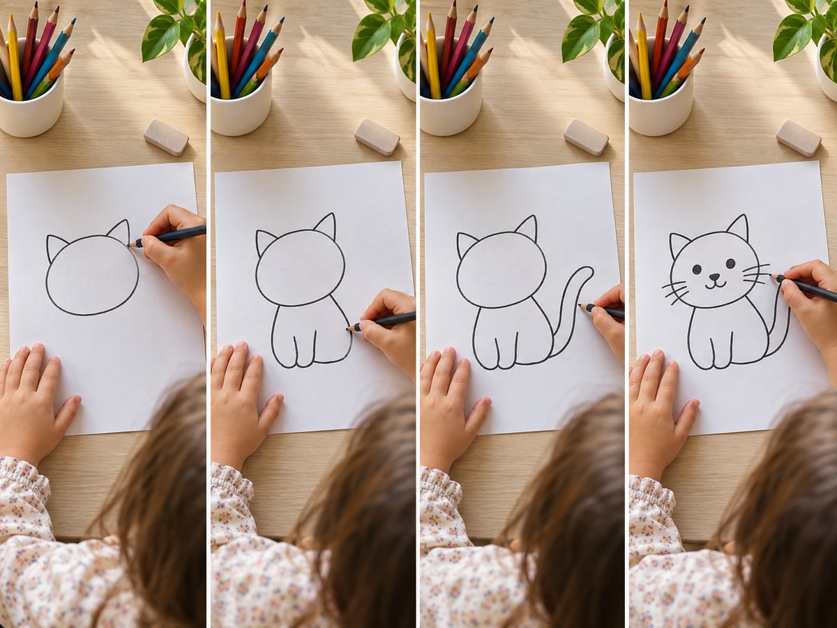 Как нарисовать кота: с чего начать, если рука ещё не слушается