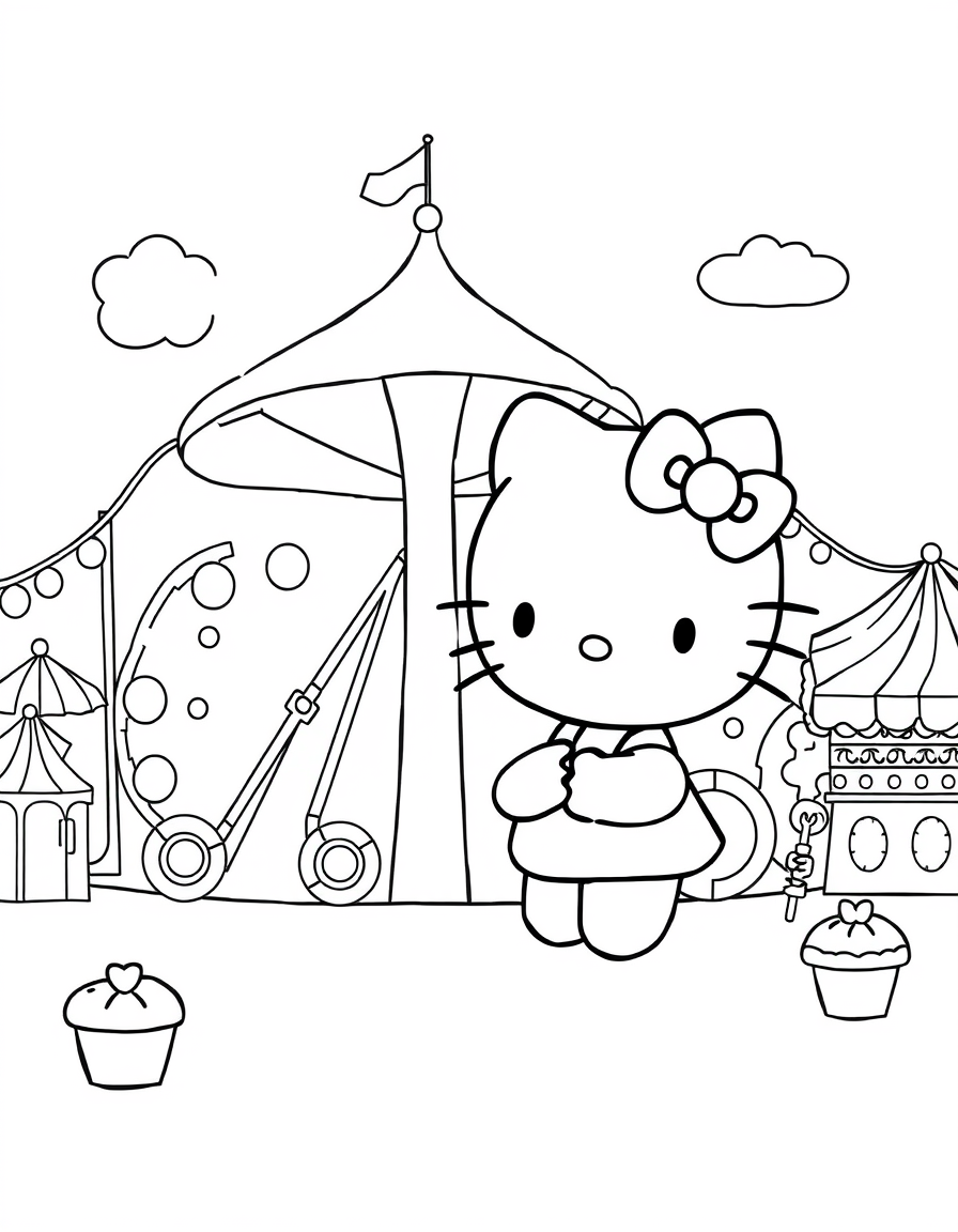 Хелло Китти раскраска 5