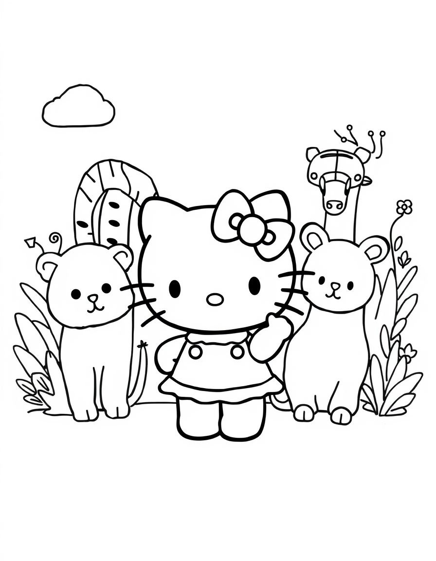 Хелло Китти раскраска 6