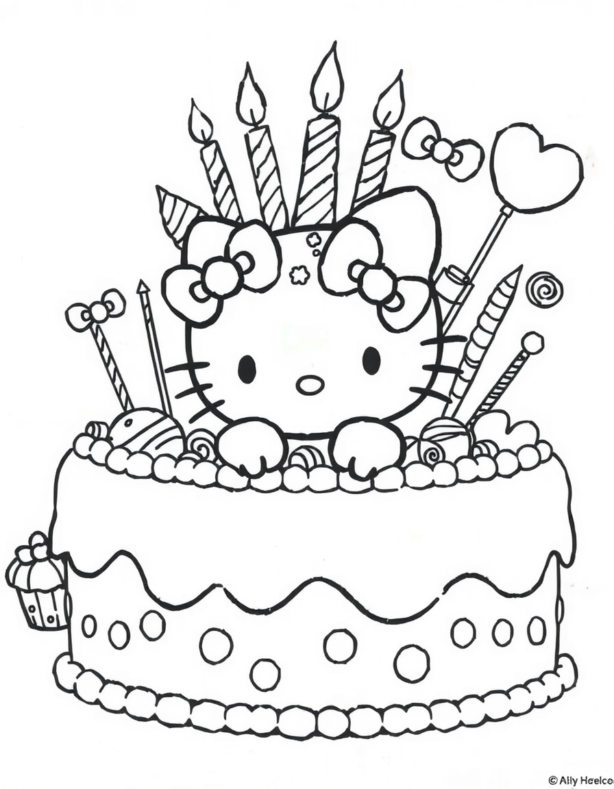 Хелло Китти раскраска 8