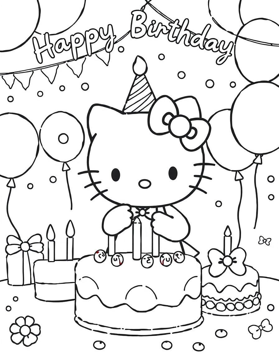 Хелло Китти раскраска 9