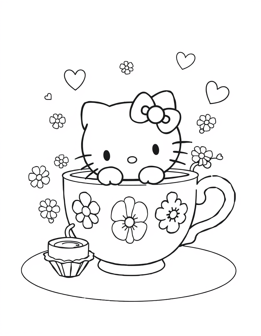 Хелло Китти раскраска 12